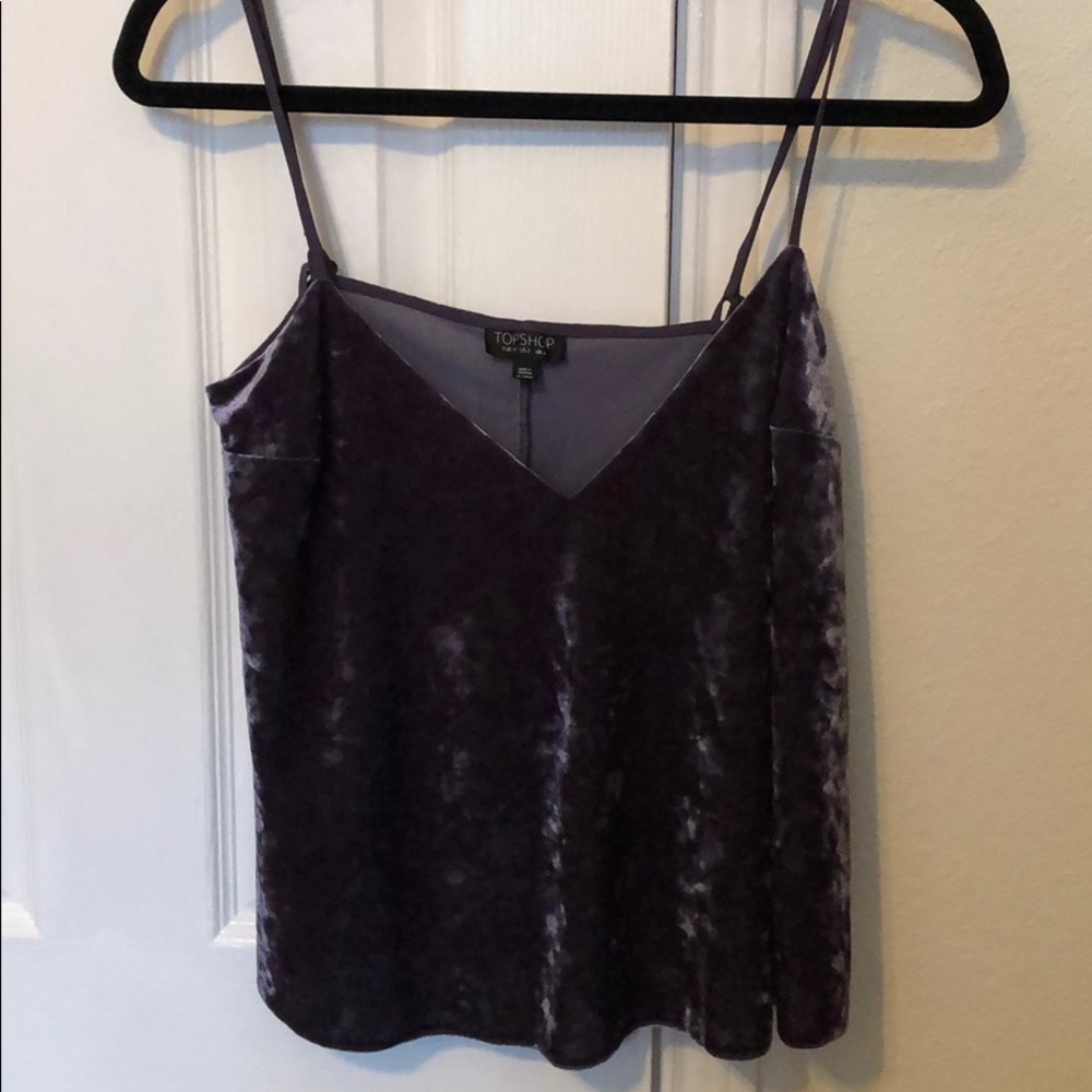 Topshop Purple Velvet Tank Top